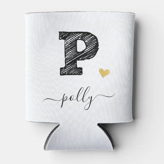 Retro Sketch Monogram Letter P, Koelbox Blikjeskoeler (Voorkant)