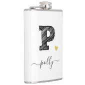 Retro Sketch Monogram Letter P, Kolf Heupfles (Rechts)