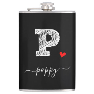 Retro Sketch Monogram Letter P, Kolf Heupfles