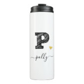 Retro Sketch Monogram Letter P, Thermal Tumbler Thermosbeker (Voorkant)