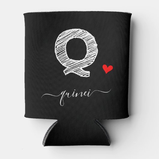 Retro Sketch Monogram Letter Q, Koelbox Blikjeskoeler (Voorkant)