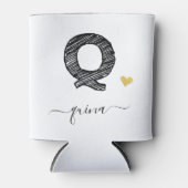 Retro Sketch Monogram Letter Q, Koelbox Blikjeskoeler (Voorkant)