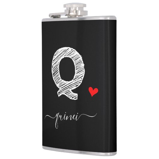 Retro Sketch Monogram Letter Q, Kolf Heupfles (Links)