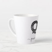 Retro Sketch Monogram Letter Q, Latte Mok (Linkerhoek)