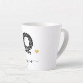 Retro Sketch Monogram Letter Q, Latte Mok (Rechterhoek)