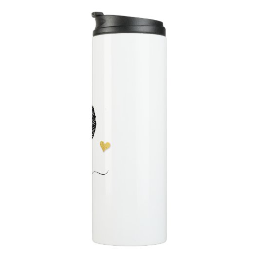 Retro Sketch Monogram Letter Q, Thermal Tumbler Thermosbeker (Geroteerd rechts)