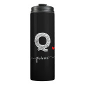 Retro Sketch Monogram Letter Q, Thermal Tumbler Thermosbeker (Voorkant)