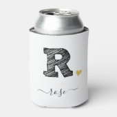 Retro Sketch Monogram Letter R, Koelbox Blikjeskoeler (Blikje Voorkant)