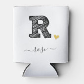 Retro Sketch Monogram Letter R, Koelbox Blikjeskoeler (Voorkant)