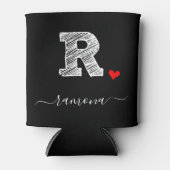 Retro Sketch Monogram Letter R, Koelbox Blikjeskoeler (Voorkant)