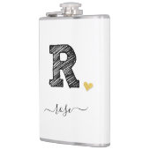 Retro Sketch Monogram letter R, kolf Heupfles (Links)