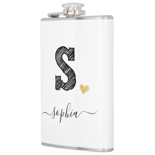 Retro Sketch Monogram Letter S, Kolf Heupfles (Links)
