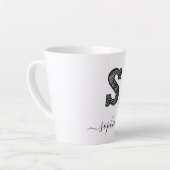 Retro Sketch Monogram Letter S, Latte Mok (Linkerhoek)