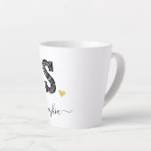 Retro Sketch Monogram Letter S, Latte Mok (Rechterhoek)
