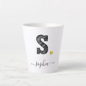 Retro Sketch Monogram Letter S, Latte Mok (Voorkant)