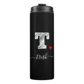 Retro Sketch Monogram Letter T, Thermal Tumbler Thermosbeker (Voorkant)