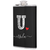 Retro Sketch Monogram Letter U, Kolf Heupfles (Links)