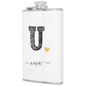 Retro Sketch Monogram Letter U, Kolf Heupfles (Links)