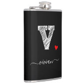 Retro Sketch Monogram Letter V, Kolf Heupfles (Rechts)