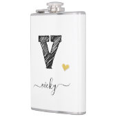 Retro Sketch Monogram Letter V, Kolf Heupfles (Links)