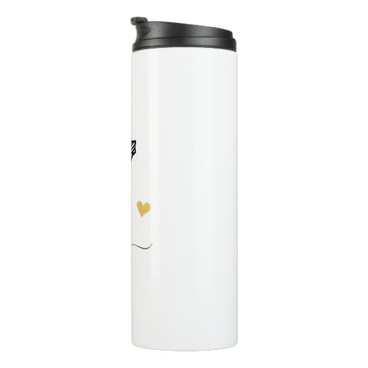 Retro Sketch Monogram Letter V, Thermal Tumbler Thermosbeker (Geroteerd rechts)