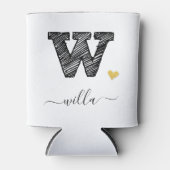 Retro Sketch Monogram Letter W, Koelbox Blikjeskoeler (Voorkant)