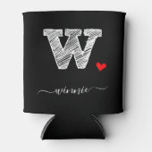 Retro Sketch Monogram Letter W, Koelbox Blikjeskoeler (Voorkant)