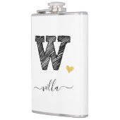 Retro Sketch Monogram Letter W, Kolf Heupfles (Links)