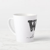 Retro Sketch Monogram Letter W, Latte Mok (Linkerhoek)
