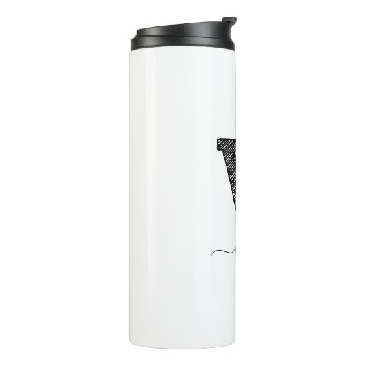 Retro Sketch Monogram Letter W, Thermal Tumbler Thermosbeker (Gedraaid links)