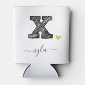 Retro Sketch Monogram Letter X, Koelbox Blikjeskoeler (Voorkant)