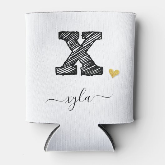 Retro Sketch Monogram Letter X, Koelbox Blikjeskoeler (Voorkant)