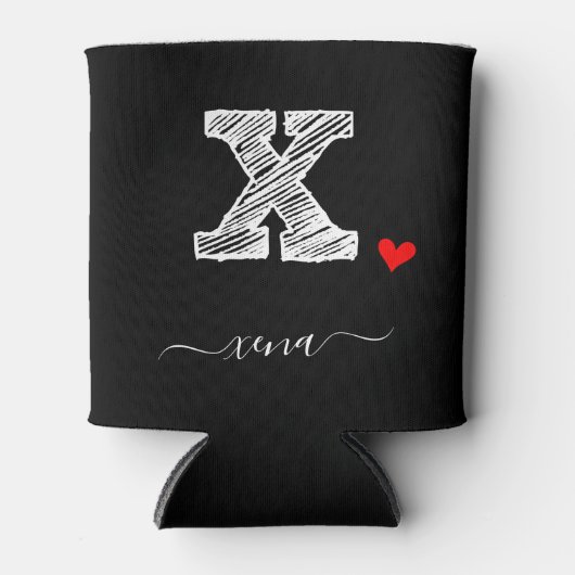 Retro Sketch Monogram Letter X, Koelbox Blikjeskoeler (Voorkant)