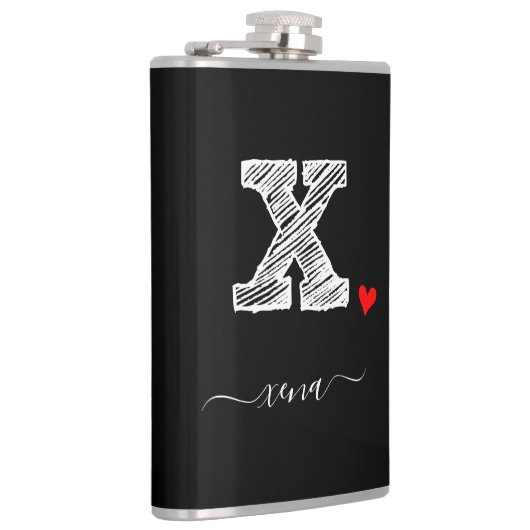 Retro Sketch Monogram Letter X, Kolf Heupfles (Rechts)