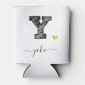 Retro Sketch Monogram Letter Y, Koelbox Blikjeskoeler (Voorkant)