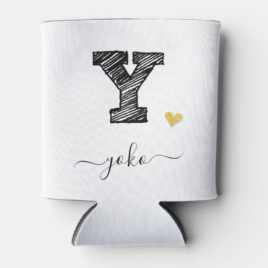 Retro Sketch Monogram Letter Y, Koelbox Blikjeskoeler (Voorkant)