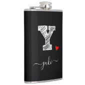 Retro Sketch Monogram Letter Y, kolf Heupfles (Rechts)