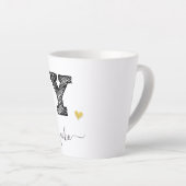 Retro Sketch Monogram Letter Y, Latte Mok (Rechterhoek)