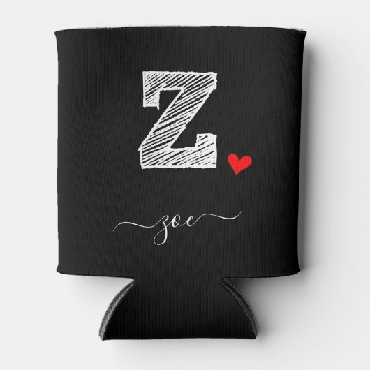 Retro Sketch Monogram Letter Z, Koelbox Blikjeskoeler (Voorkant)