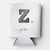 Retro Sketch Monogram Letter Z, Koelbox Blikjeskoeler (Voorkant)