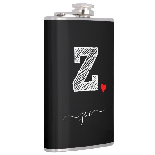 Retro Sketch Monogram Letter Z, kolf Heupfles (Rechts)