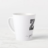 Retro Sketch Monogram Letter Z, Latte Mok (Linkerhoek)