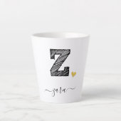 Retro Sketch Monogram Letter Z, Latte Mok (Voorkant)