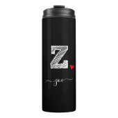 Retro Sketch Monogram Letter Z, Thermal Tumbler Thermosbeker (Voorkant)