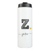 Retro Sketch Monogram Letter Z, Thermal Tumbler Thermosbeker (Voorkant)