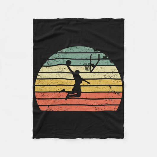 Retro Sketll Dunk Sunset Kleurrijk Fleece Deken (Voorkant)