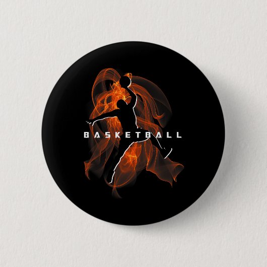 Retro Sketll Speler Liefhebber Sportteam Jongens M Ronde Button 5,7 Cm (Voorkant)