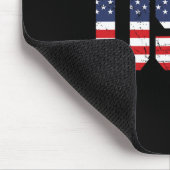 Retro Sketll Speler Silhouet Amerikaanse Vlag Vs Muismat (Hoek)