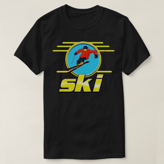 Retro ski 1 t-shirt (Design voorkant)