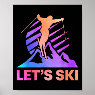 Retro Ski 80s 90s Skiing Outfit Poster